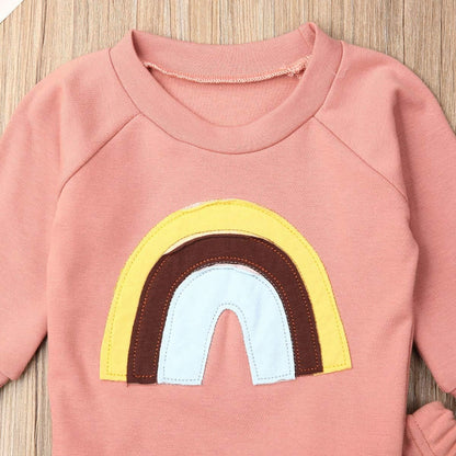 Newborn Baby Girls Clothes Cotton Suit Cute Baby Kid Infant Toddler Play Wear Fall Winter Rainbow Outfits